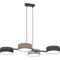 Lámpara colgante con cable DRUMZ 4xE14/10W/230V negro/marrón/gris